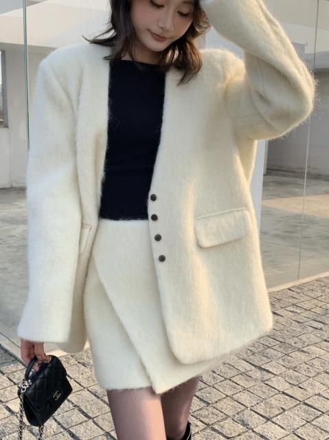 50% OFFSHAGGY NO COLLAR JACKET