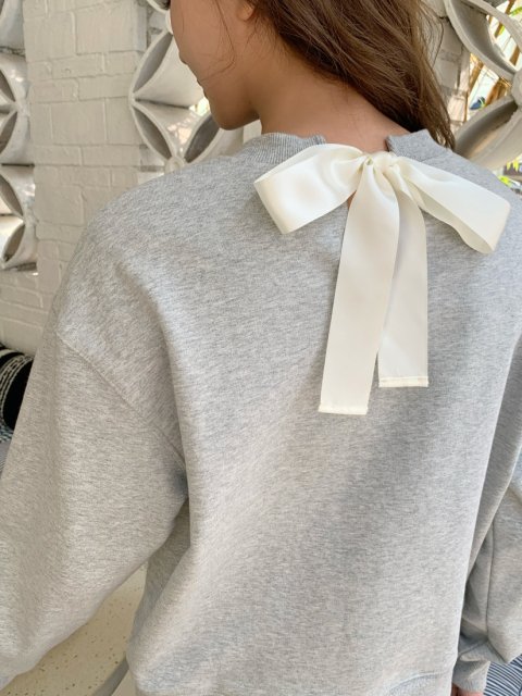 BACK SATIN RIBBON SWEAT