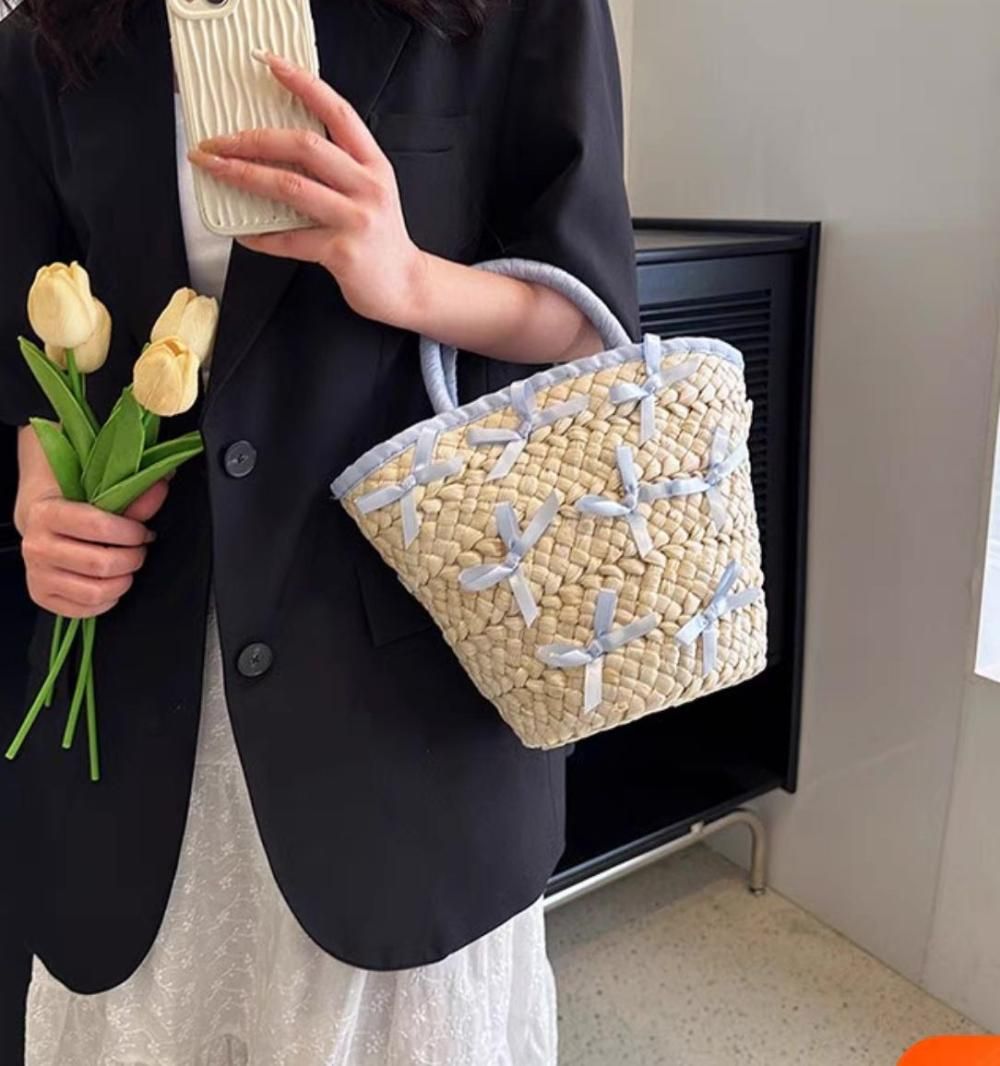 バースデーバッシュ　カゴバック PASTEL RIBBON TOTE BAG - BIRTHDAY BASH