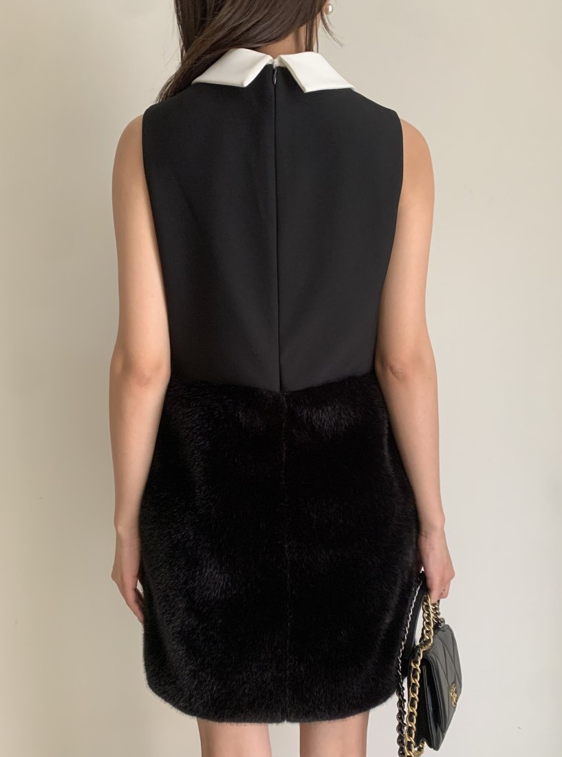 24SS受注】 LILLY 2WAY DOCKING FUR DRESS - BIRTHDAY BASH