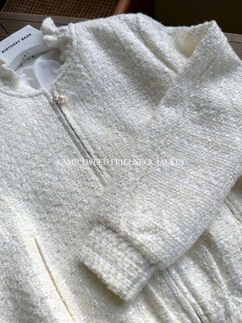 PRICE LAME TWEED FRILLNECK JACKET