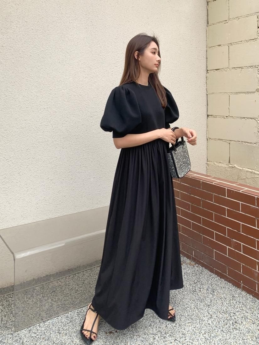 VOLUME SLEEVE DOCKING SHEER DRESS - BIRTHDAY BASH