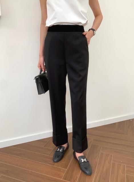 WAIST VELOUR TURNBACK PANTS