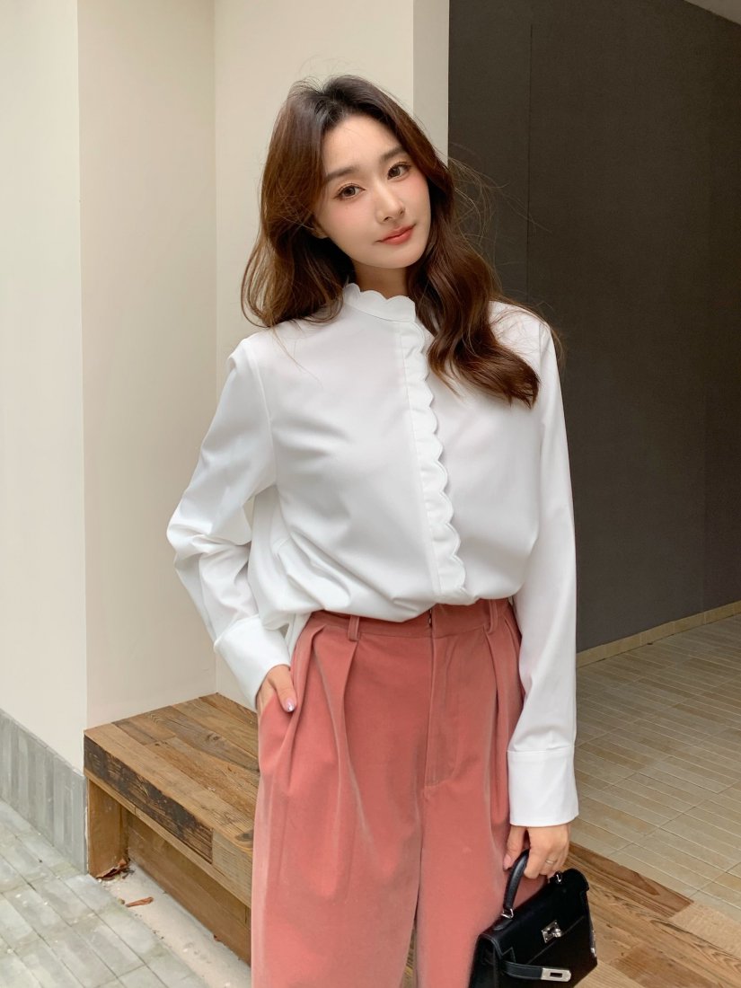 受注生産】SCALLOPED STAND COLLAR TOPS - BIRTHDAY BASH