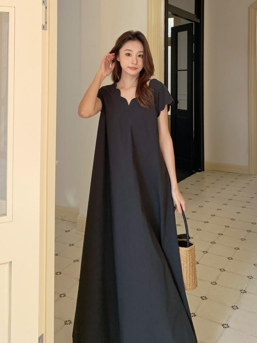 SCALLOPED A LINE DRESS - BIRTHDAY BASH