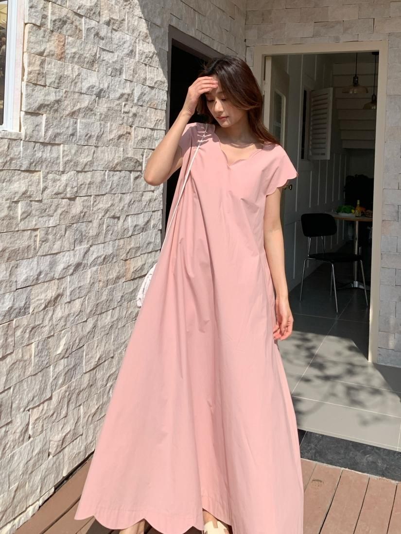 SCALLOPED A LINE DRESS - BIRTHDAY BASH