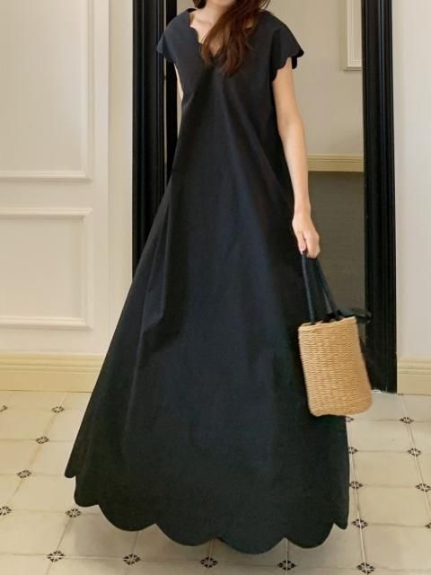 SCALLOPED A LINE DRESS