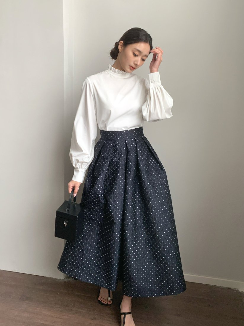 JACQUARD DOT VOLUME SKIRT - BIRTHDAY BASH