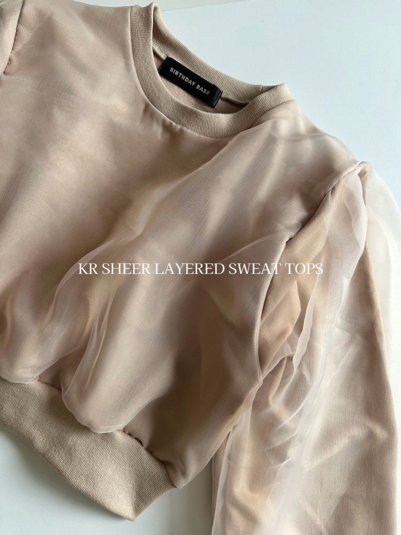 KR SHEER LAYERED SWEAT TOPS - BIRTHDAY BASH