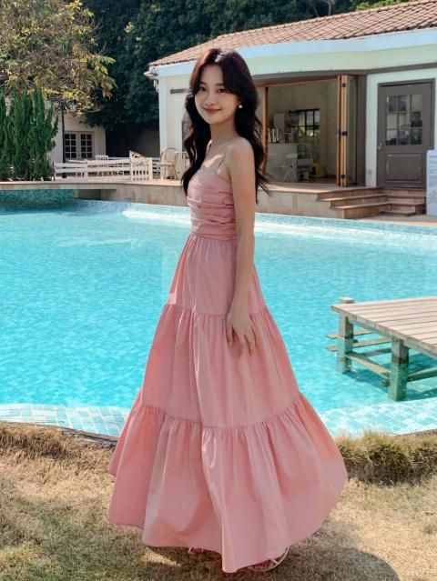 TIERED CAMISOLE LONG DRESS