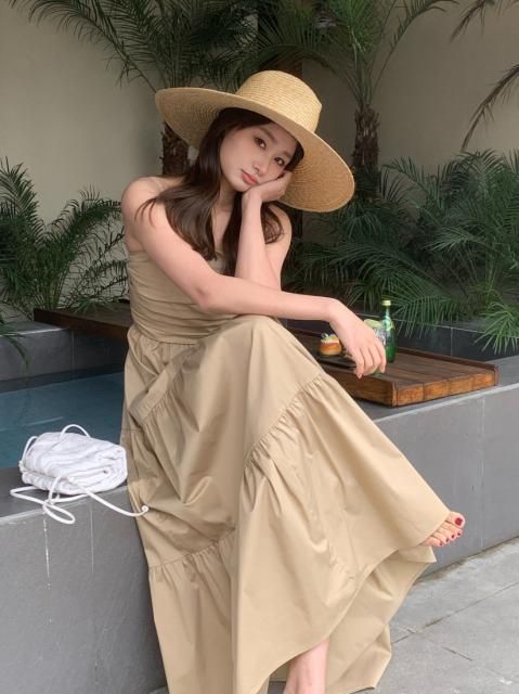 TIERED CAMISOLE LONG DRESS
