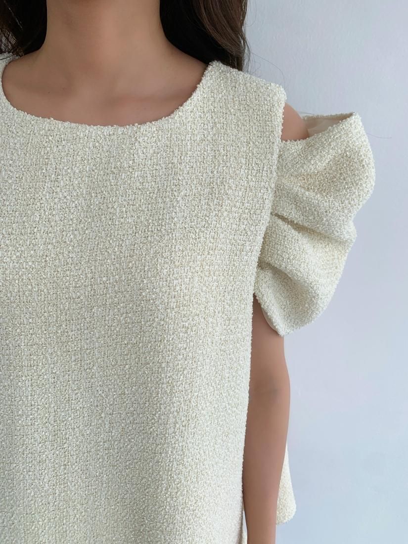 TWEED CUTOFF SHOULDER TOPS - BIRTHDAY BASH