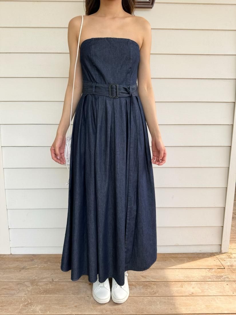 LORA BARE TOP DENIM DRESS - BIRTHDAY BASH