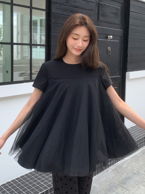 TULLE A LINE TOPS