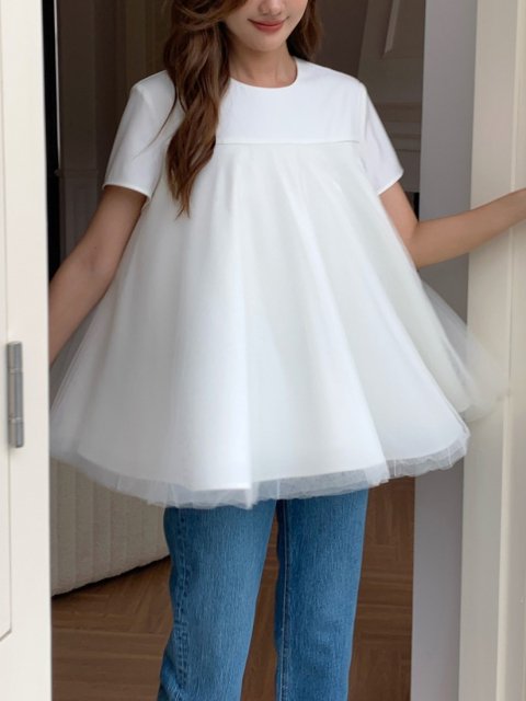 TULLE A LINE TOPS