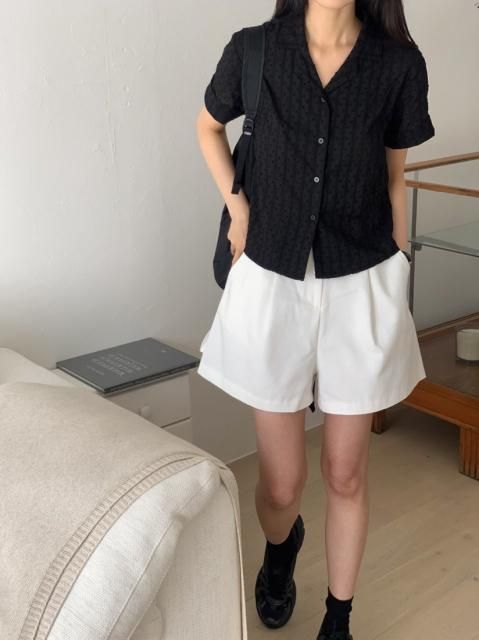 KR  OPEN COLLAR COTTON TOPS
