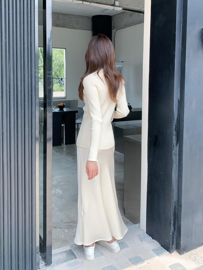 SATIN MERMAID SLIT SKIRT - BIRTHDAY BASH