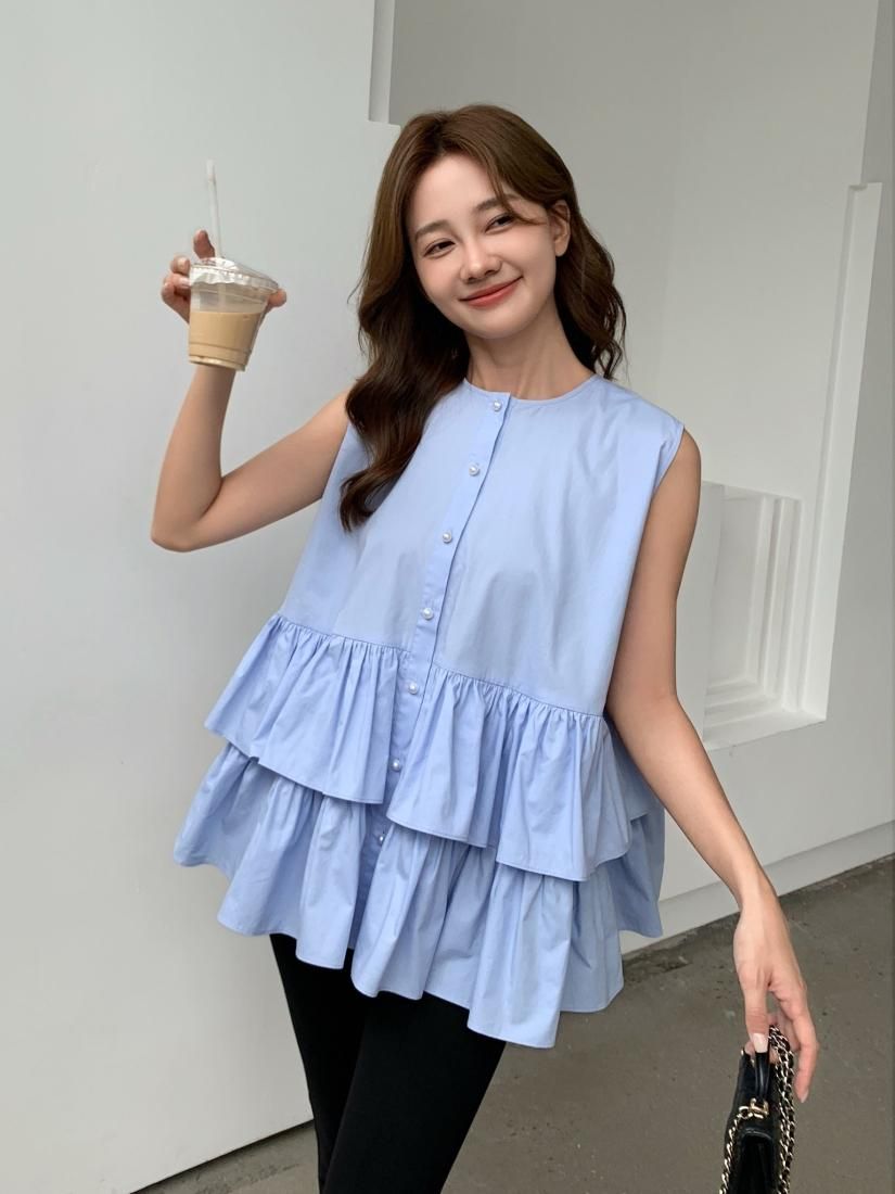 TRIPLE FRILL PEARL TOPS - BIRTHDAY BASH