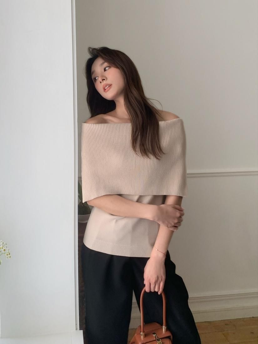 【RE ORDER 】OFF SHOULDER KNIT TOPS - BIRTHDAY BASH
