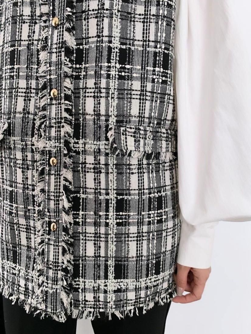 50％OFF】TWEED GILET TOPS - BIRTHDAY BASH