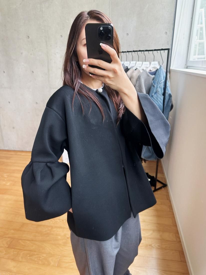 マシンウォッシャブル可】NTNT PEARL BELL SLEEVE KNIT CARDIGAN