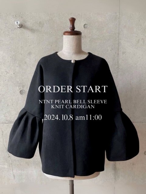 ڼ10/8 am11:00NTNT PEARL BELL SLEEVE KNIT CARDIGAN