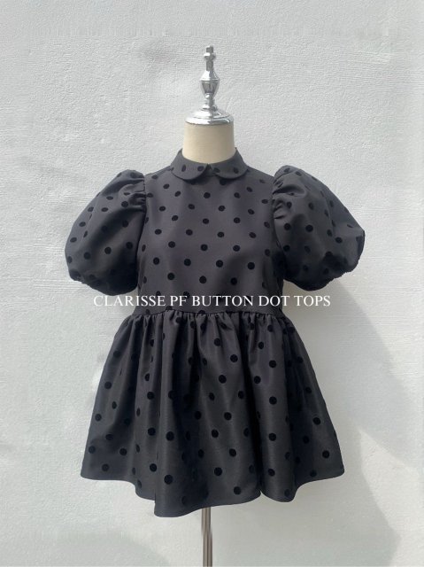 CLARISSE PEARL BUTTON DOT TOPS