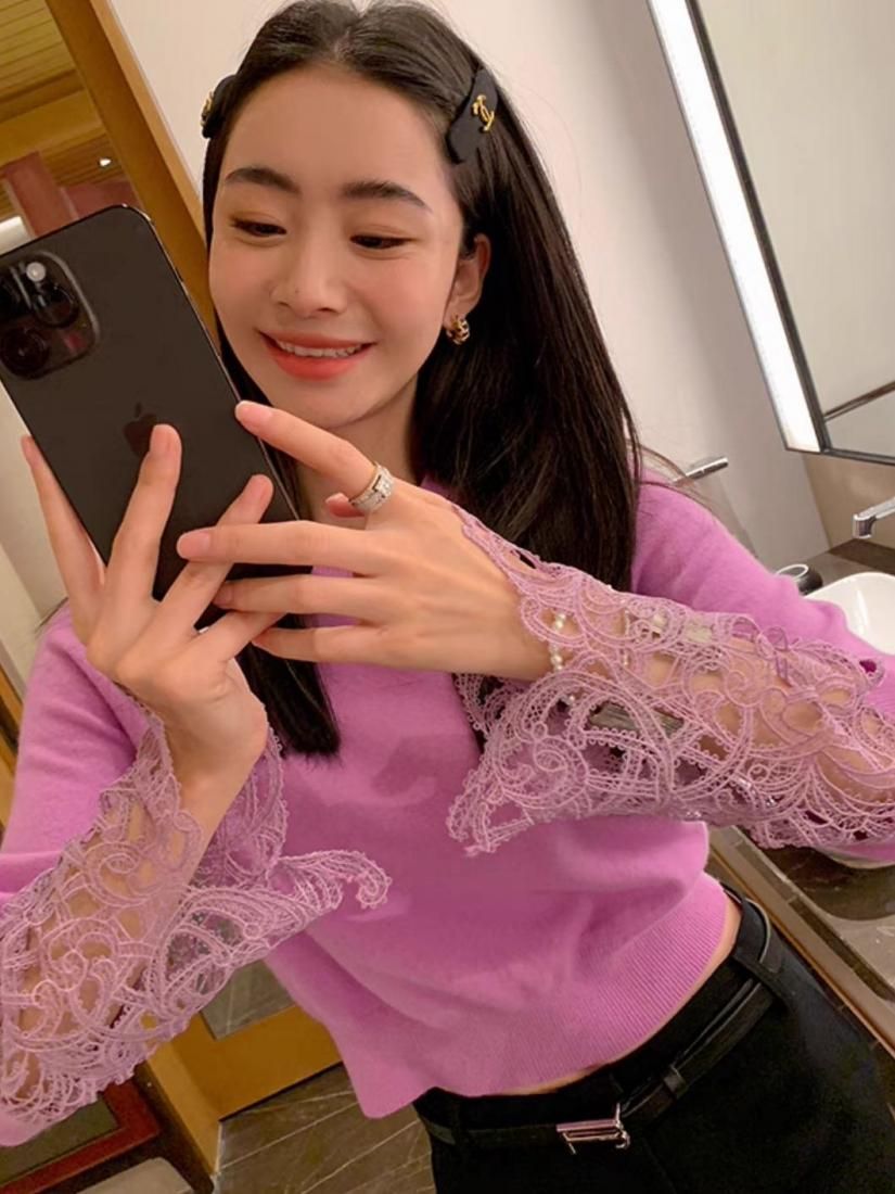 HEART DOT KNIT TOPS BLACK - BIRTHDAY BASH