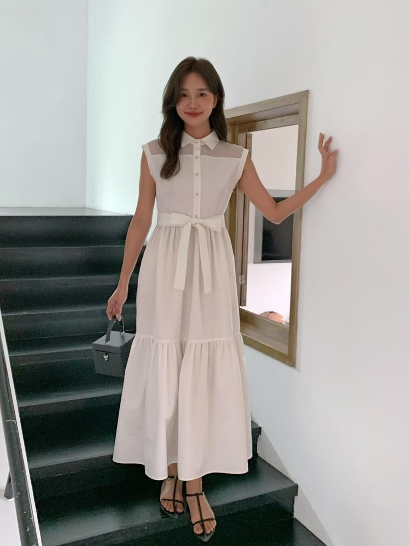 SHEER COLLAR SHIRT DRESS - BIRTHDAY BASH