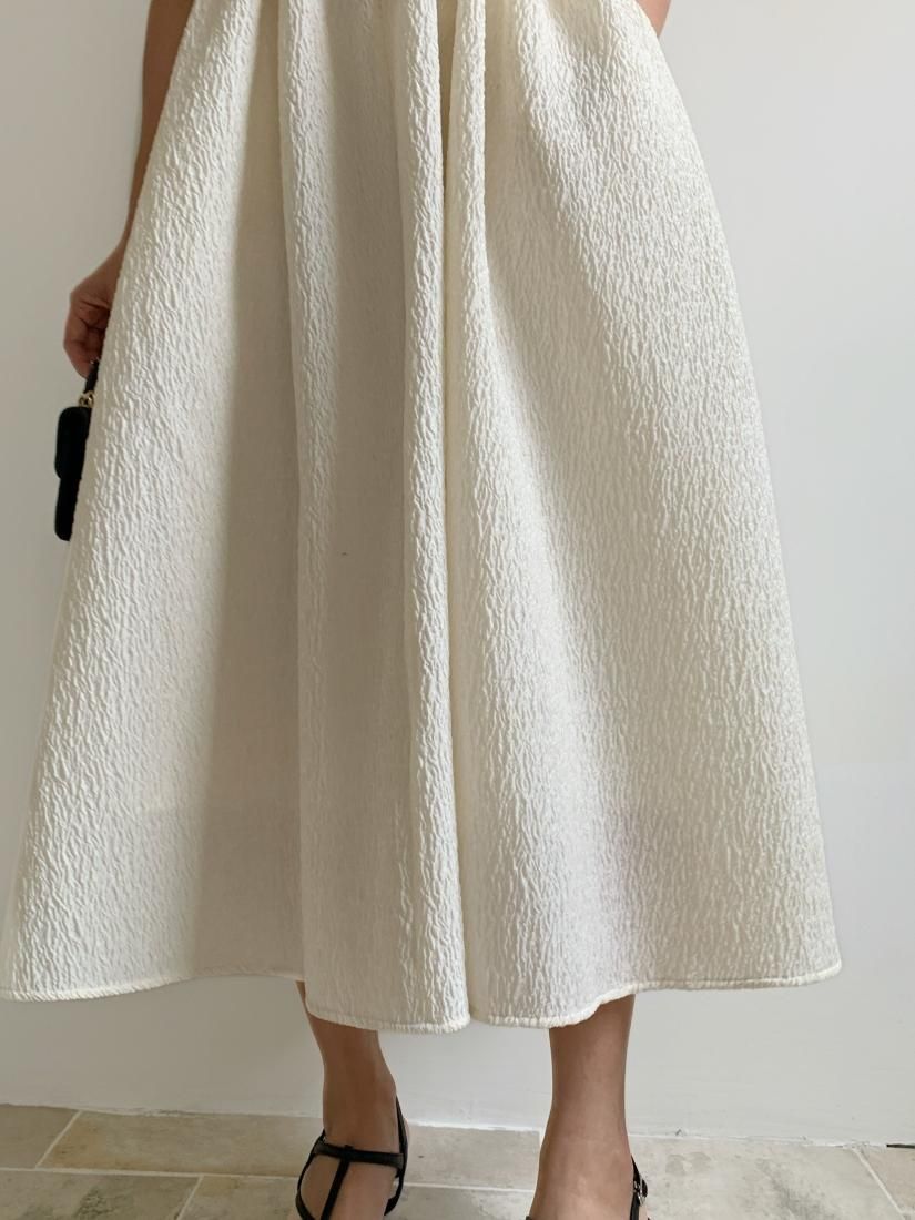 限定販売】JACQUARD HEPBURN DRESS IVORY【4/28am11:00 ORDER