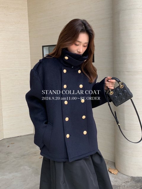 9/20 11:00RE ORDERSTAND COLLAR PEA COAT