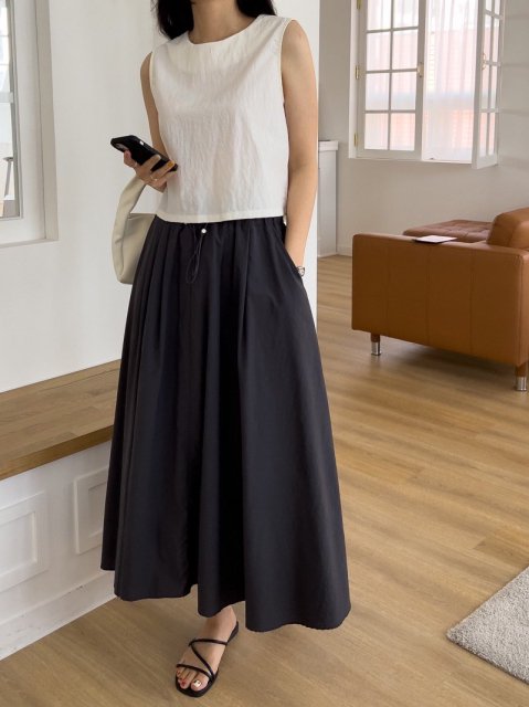 KR WAIST DRAWSTRING SKIRT