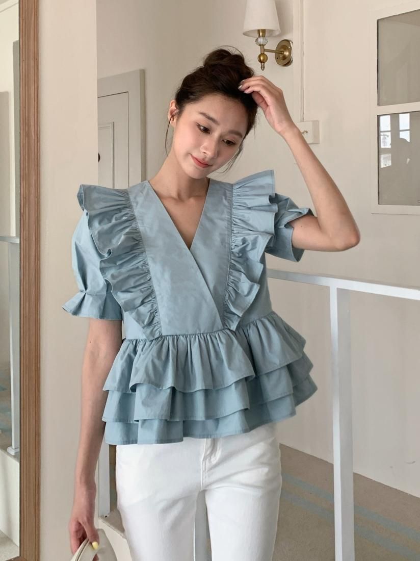 LADY FRILL HALF SLEEVE TOPS - BIRTHDAY BASH