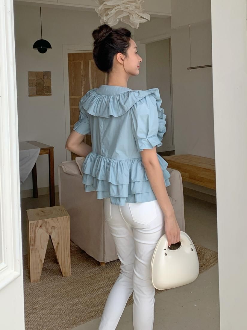 LADY FRILL HALF SLEEVE TOPS - BIRTHDAY BASH