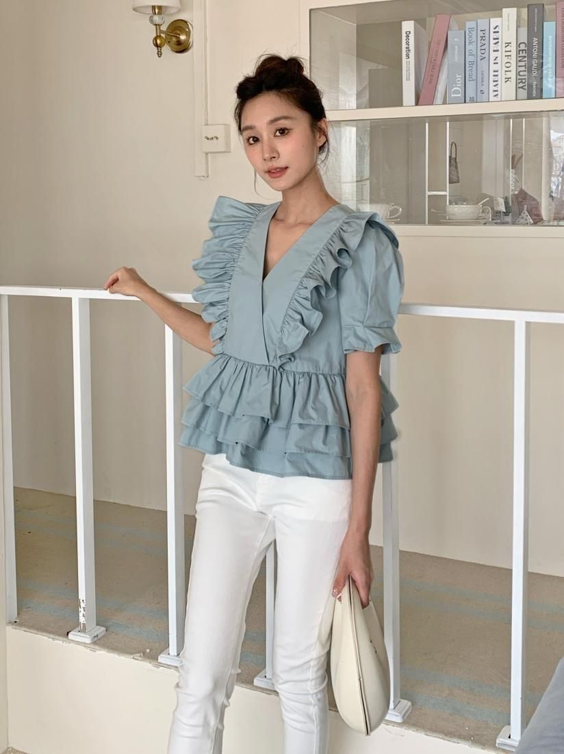 LADY FRILL HALF SLEEVE TOPS - BIRTHDAY BASH