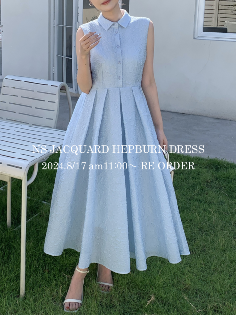 8/17 am11:00 RE ORDERNS JACQUARD HEPBURN DRESS