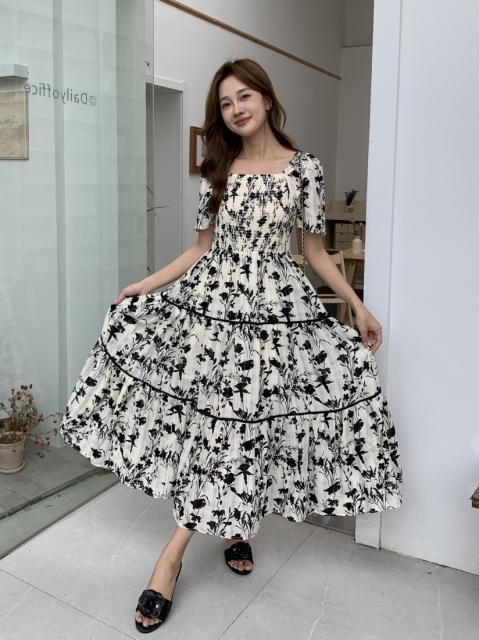 LADY FLOWER TIERED DRESS
