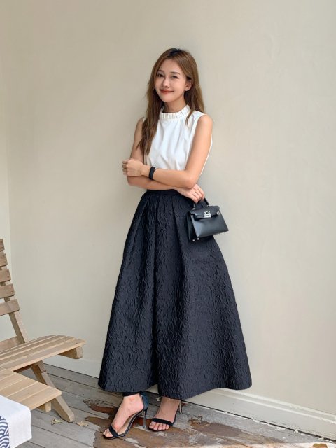 JACQUARD HEPBURN SKIRT