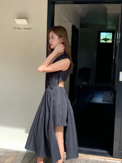 3WAY BACK CUT WRAP DRESS
