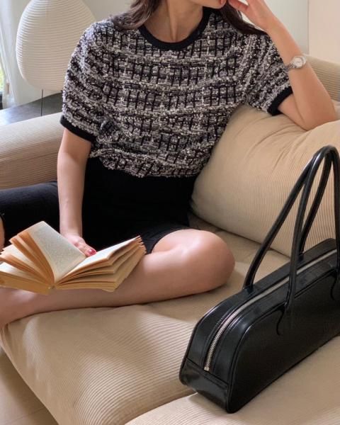 KR TWEED PUFF KNIT TOPS