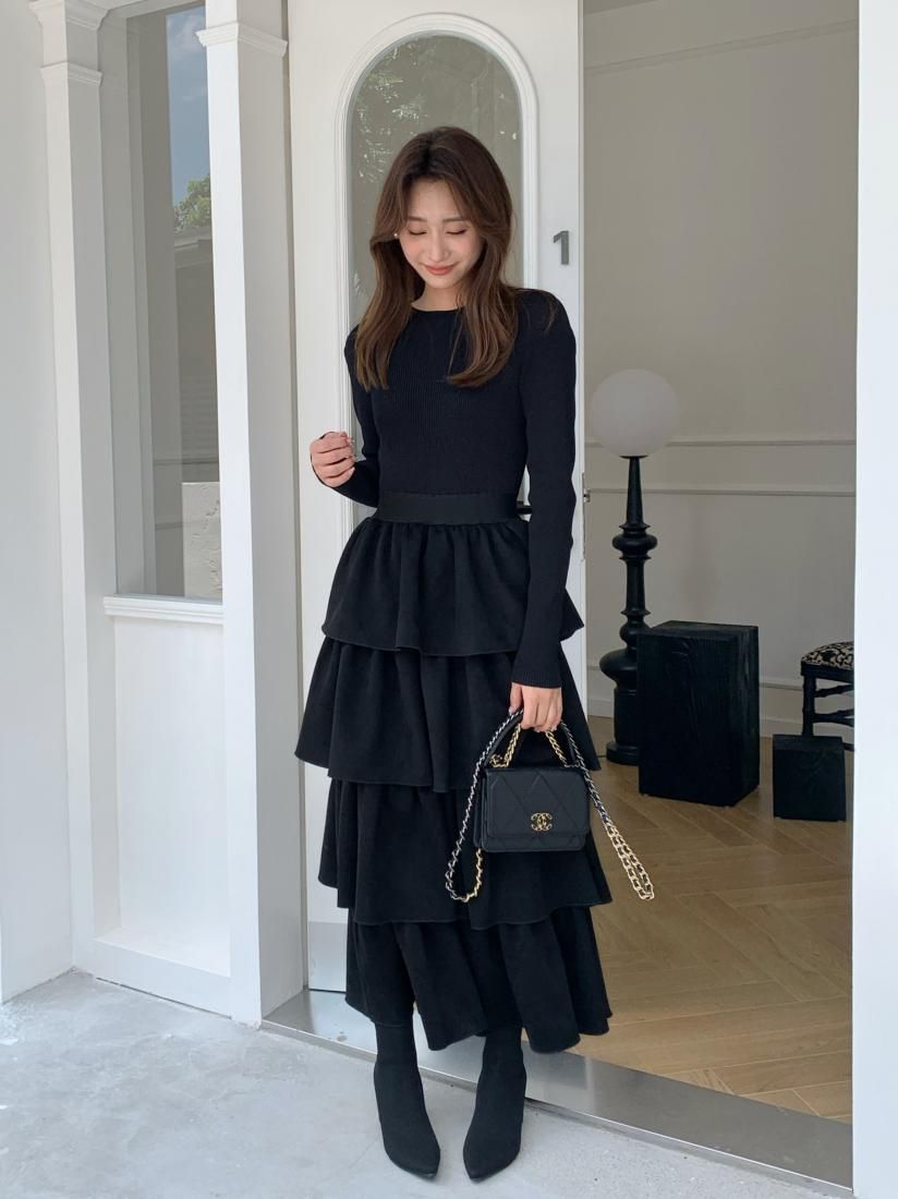 DOCKING SUEDE TIERED DRESS - BIRTHDAY BASH