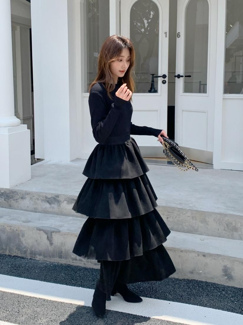 DOCKING SUEDE TIERED DRESS - BIRTHDAY BASH