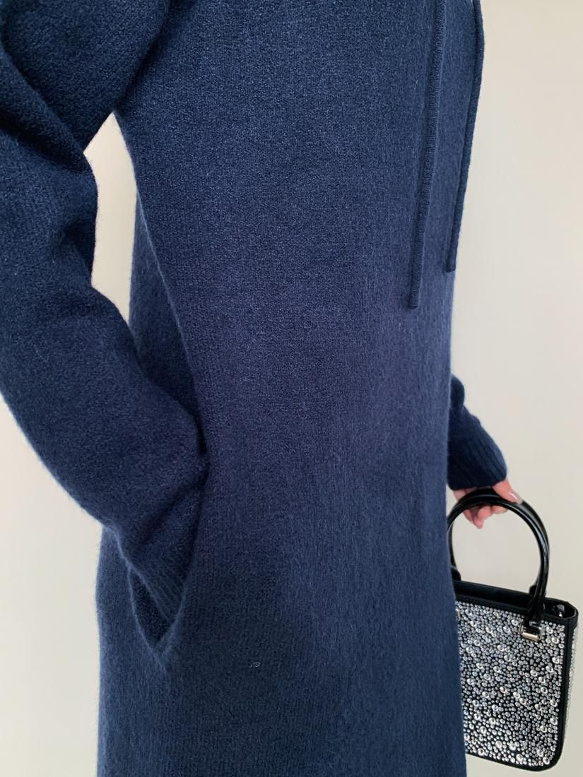 HOODIE KNIT LONG DRESS - BIRTHDAY BASH