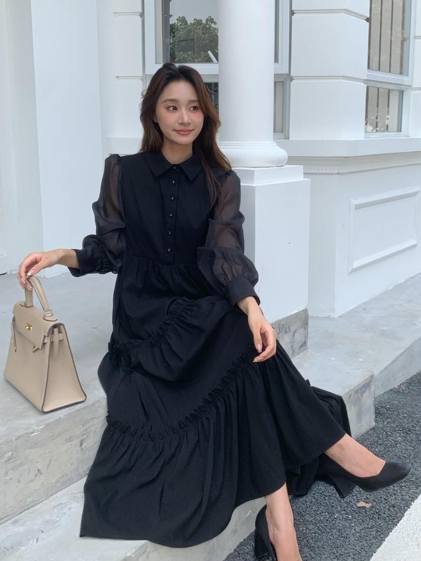 再入荷受付中】SLEEVE SHEER TIERED DRESS - BIRTHDAY BASH