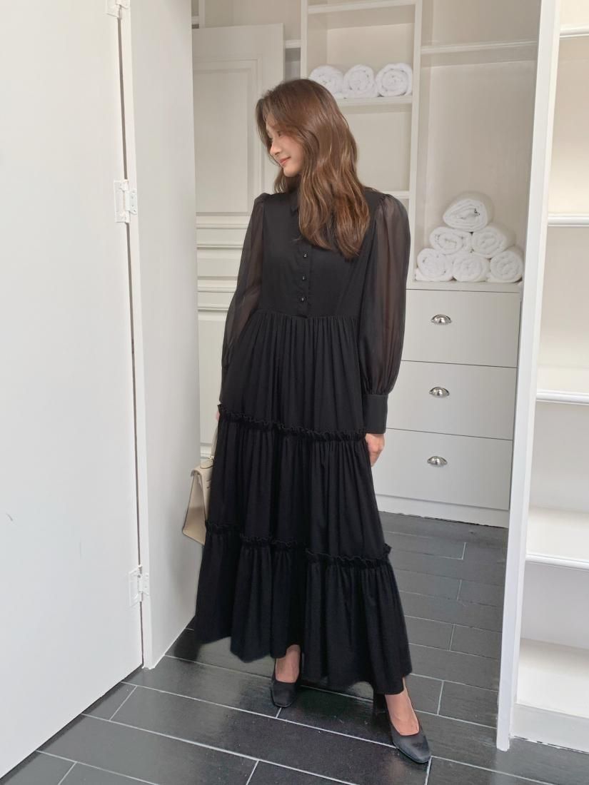 再入荷受付中】SLEEVE SHEER TIERED DRESS - BIRTHDAY BASH