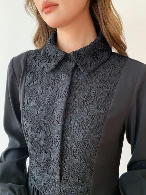 JUVIA LACE A LINE SHIRT DRESS