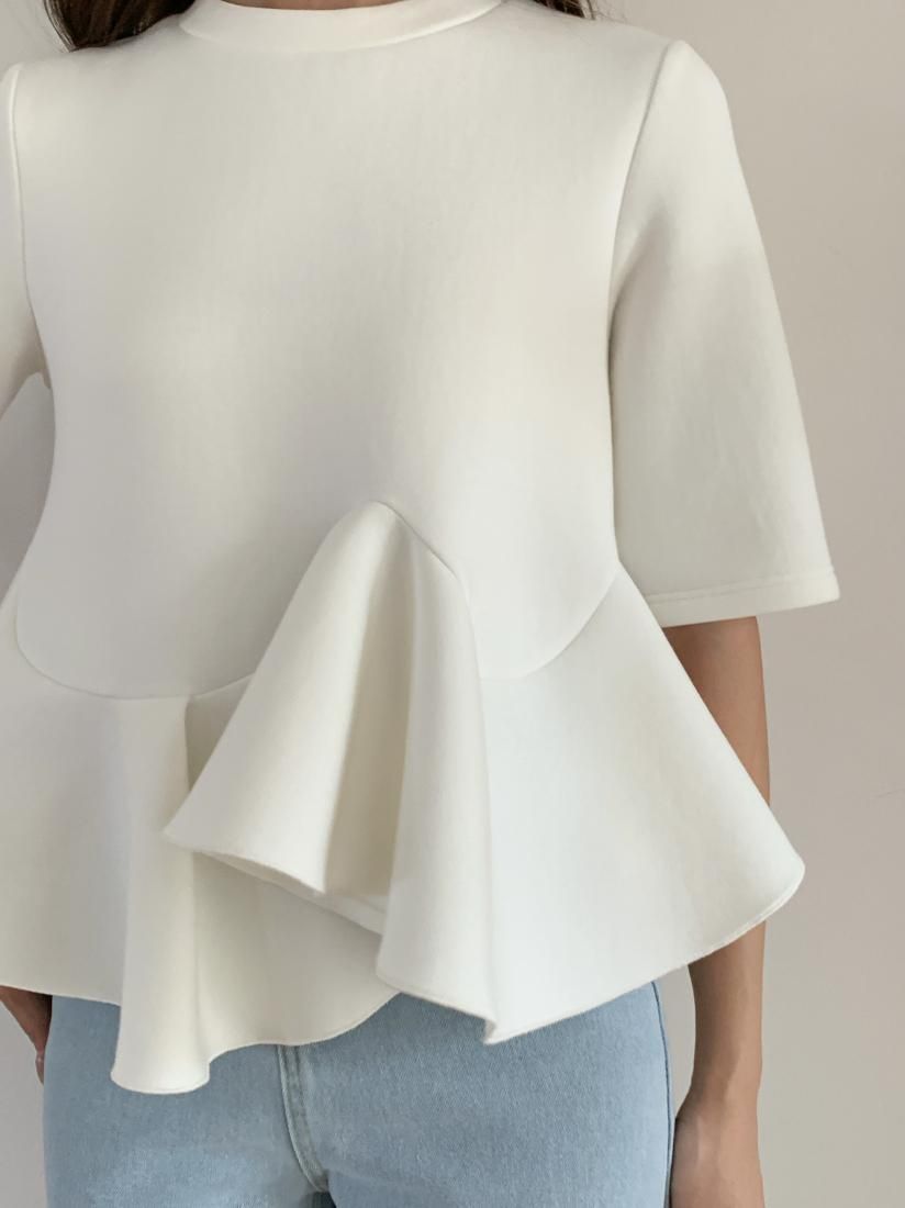 SYMMETRY PEPLUM SWEAT TOP