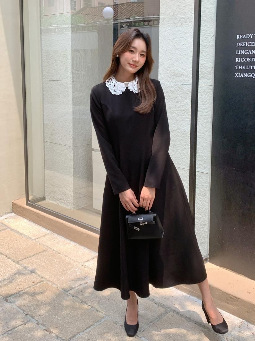 2WAY LACE COLLAR A LINE DRESS - BIRTHDAY BASH