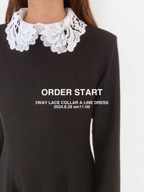 8/28 am11:00 ORDER START2WAY LACE COLLAR A LINE DRESS