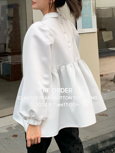 9/7 am11:00 RE ORDERCLARISSE PEARL BUTTON TOPS LONG